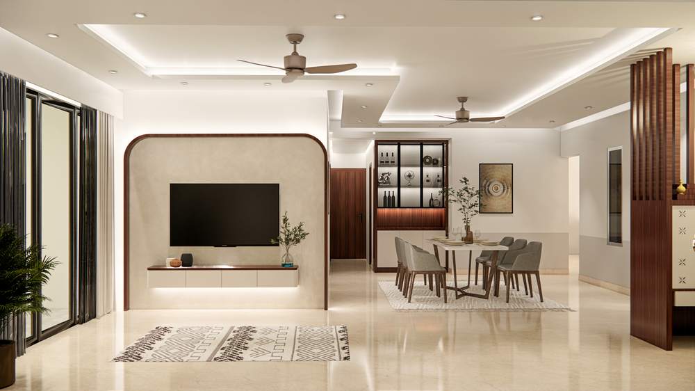 Living · Fluted TV Wall